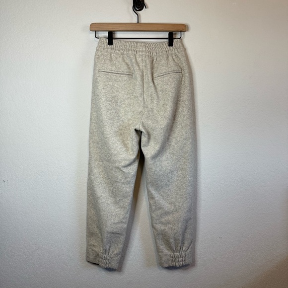 Urban Gray Light Tan Pull On Stretch Waist Pleated Wool Blend Trousers Pants - Picture 6 of 9